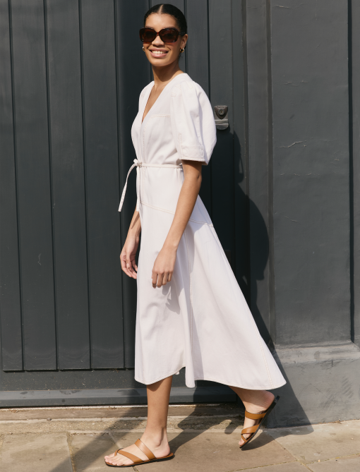 Robin Denim Maxi Dress - White：圖片 3