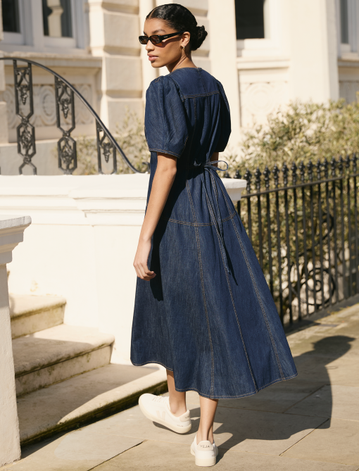 Robin Denim Maxi Dress - Dark Blue：圖片 3