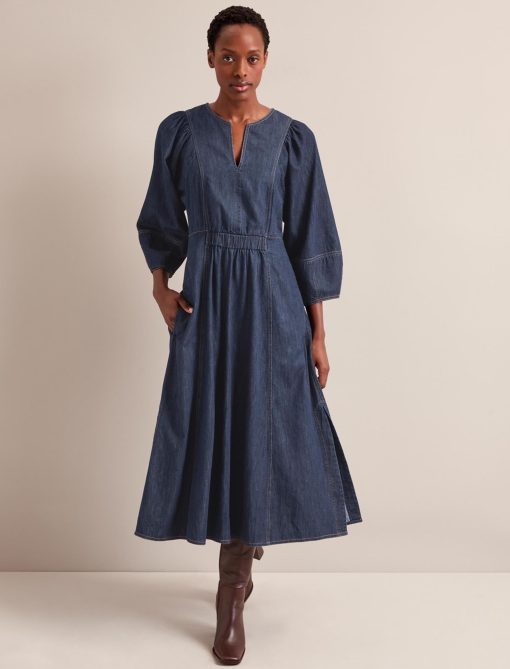 Jude Denim Maxi Dress - Dark Blue：圖片 5
