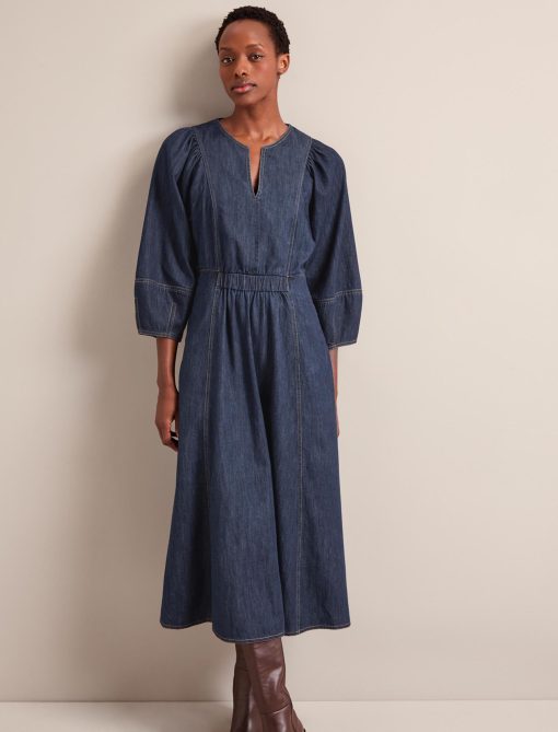Jude Denim Maxi Dress - Dark Blue：圖片 6