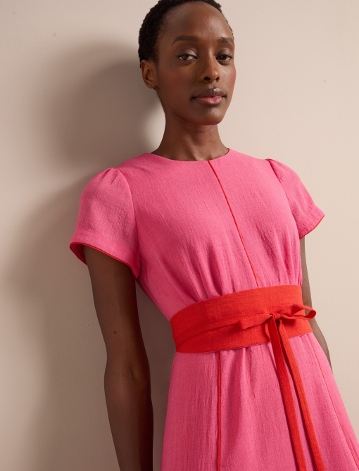 Rosie Techni Voile Maxi Dress - Hot Pink Crimson：圖片 3