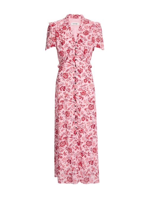 Liliana Cotton Blend Maxi Dress - Pink Palm Floral Print：圖片 9
