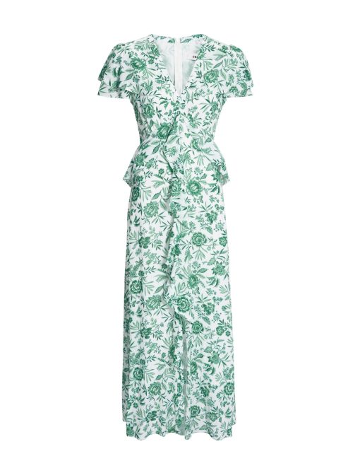 Vivienne Cotton Blend Maxi Dress - Green Palm Floral Print：圖片 9