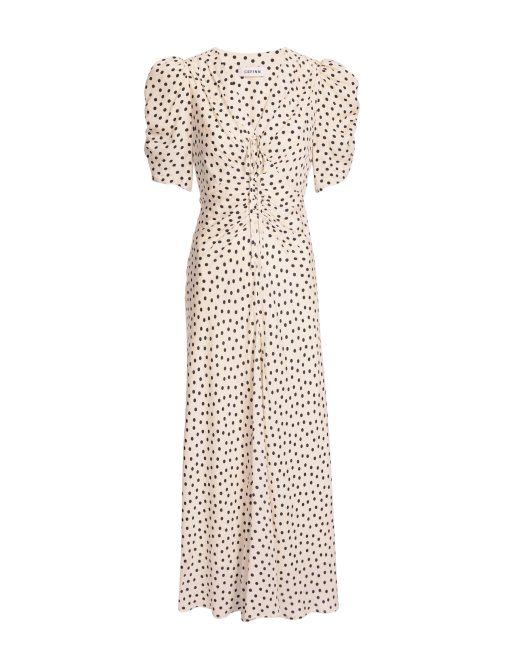 Ophelia Bias Cut Maxi Dress - Ecru Black Polka Dot Print：圖片 11