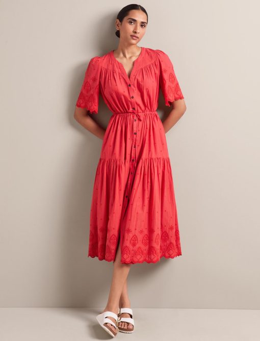 Nicole Organic Cotton Maxi Dress - Coral：圖片 9