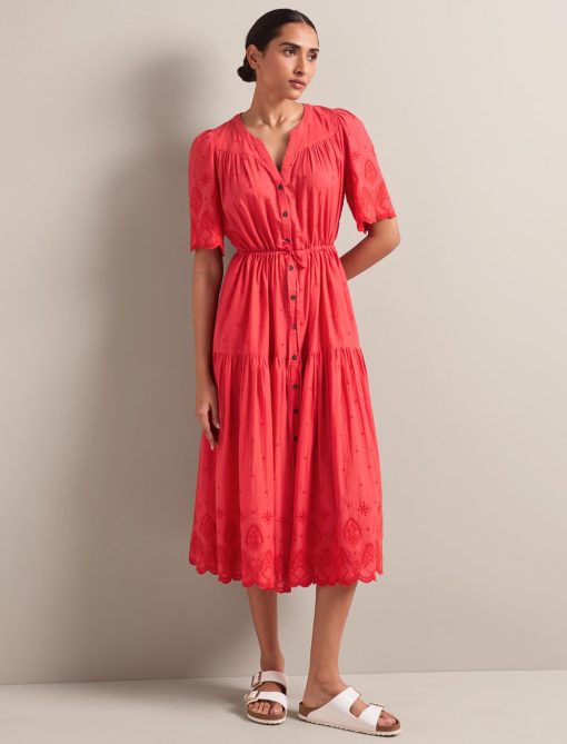 Nicole Organic Cotton Maxi Dress - Coral：圖片 10