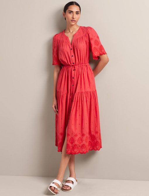 Nicole Organic Cotton Maxi Dress - Coral：圖片 7