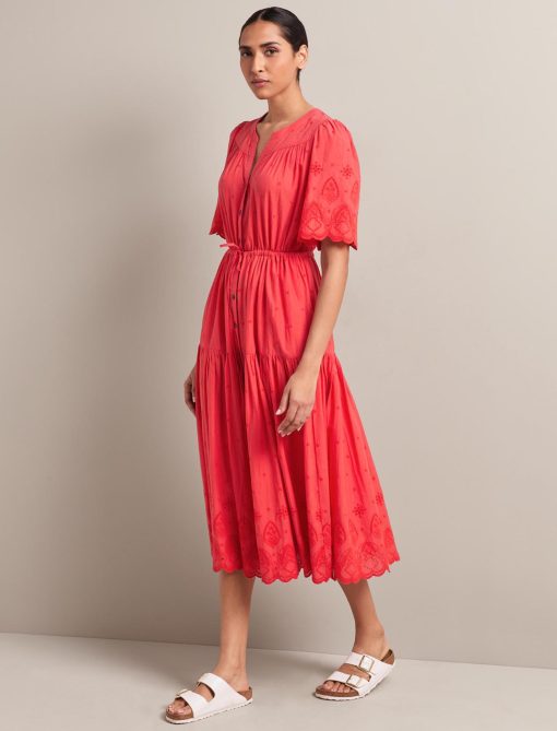 Nicole Organic Cotton Maxi Dress - Coral：圖片 5