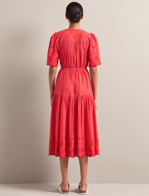 Nicole Organic Cotton Maxi Dress - Coral：圖片 11