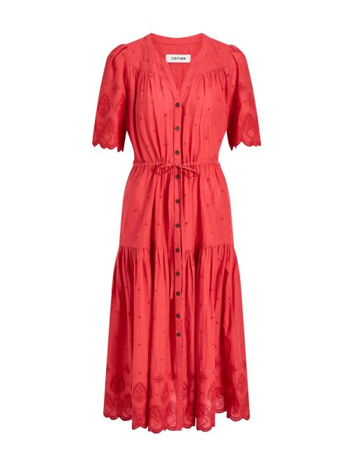Nicole Organic Cotton Maxi Dress - Coral：圖片 12
