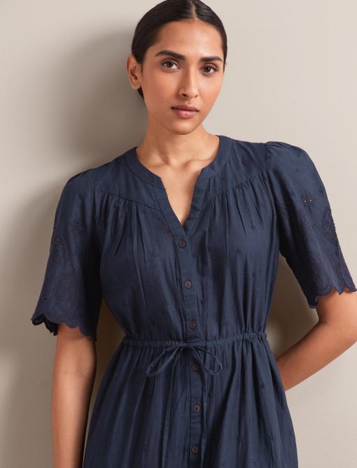 Nicole Organic Cotton Maxi Dress - Navy：圖片 2