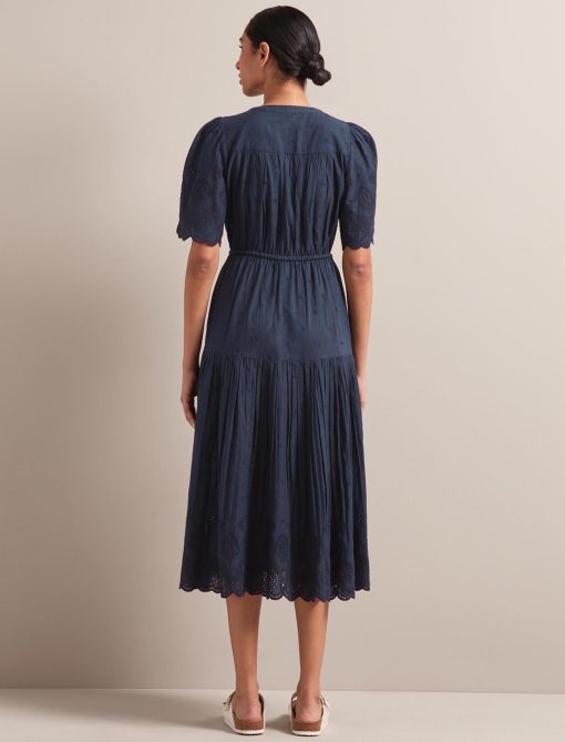 Nicole Organic Cotton Maxi Dress - Navy：圖片 3
