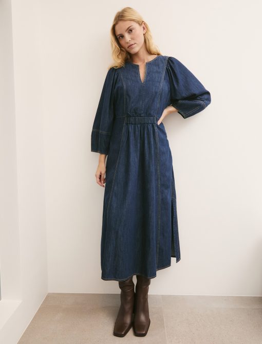Jude Denim Maxi Dress - Dark Blue：圖片 4
